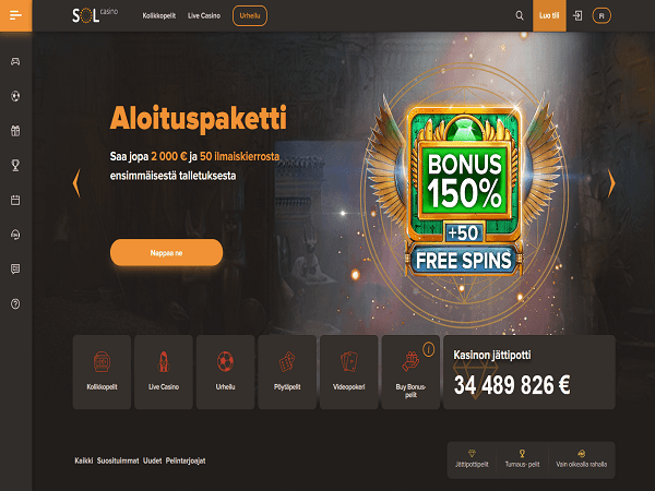 Sol casino промокод на ОКТЯБРЬ 2022 - 50 FS и до 185 000 RUB