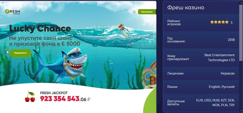 Фреш Казино официальный сайт Fresh Casino с игровыми автоматами