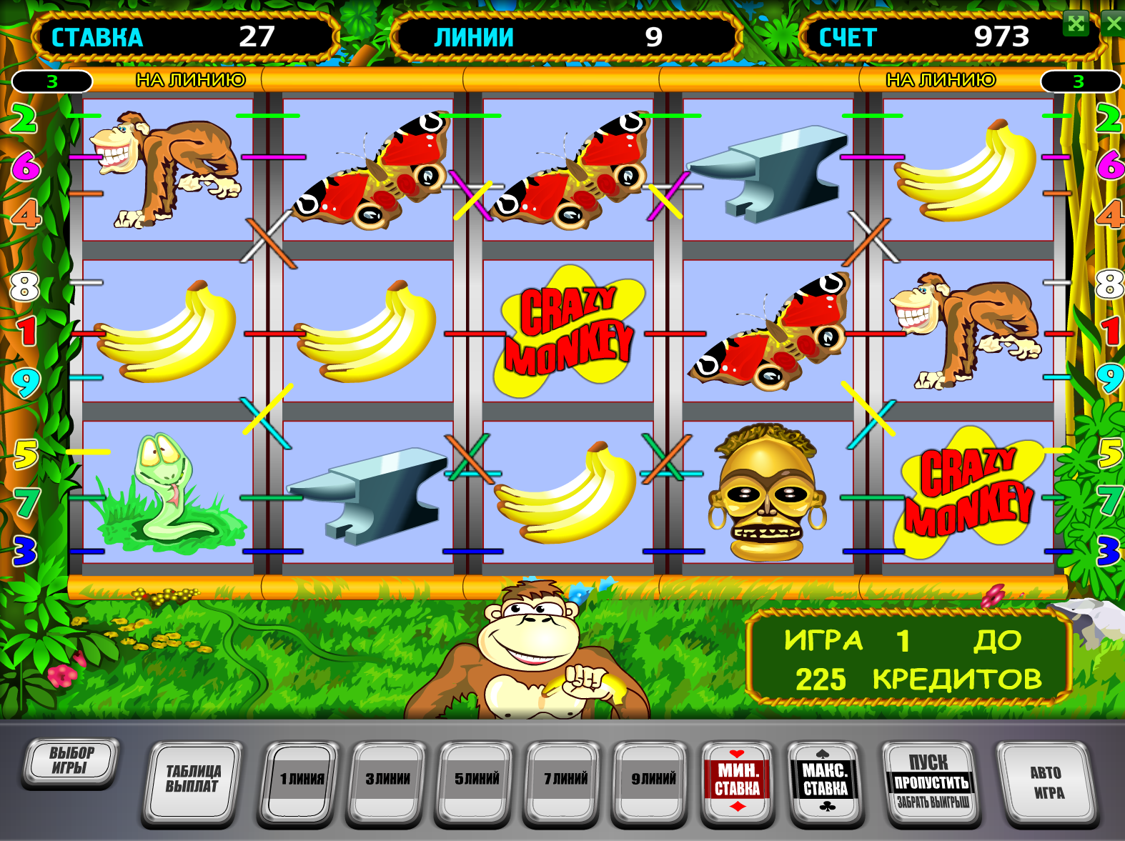 Играть в игровой автомат Crazy MonkeyКрейзи Манки.