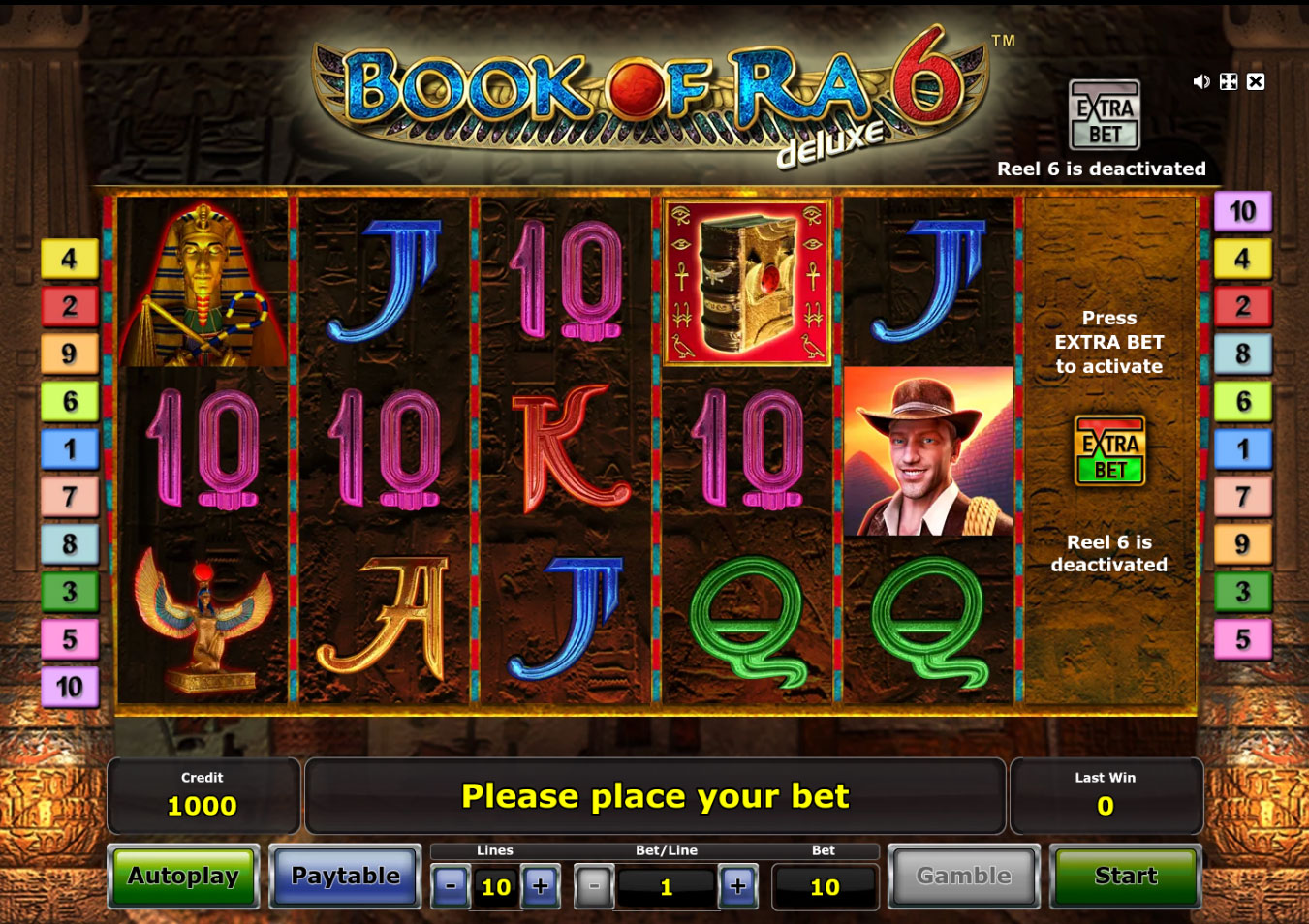 Играть в игровой автомат Book of Ra Deluxe 6 - Affgambler