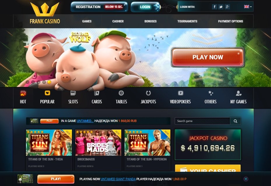 Франк Казино Frank Casino 2022 - обзор официального.