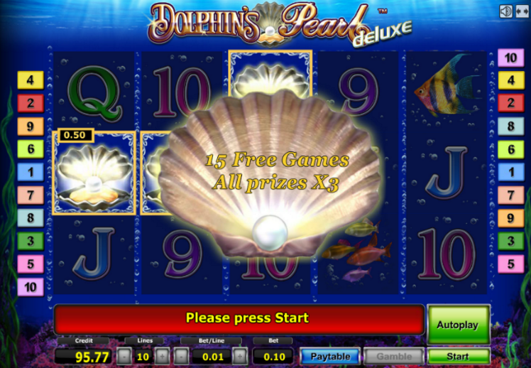 Игровой автомат Dolphins Pearl Deluxe Дельфины Делюкс.