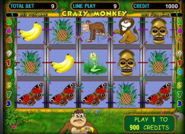 Игровой автомат Crazy Monkey Обезьянки играть онлайн.