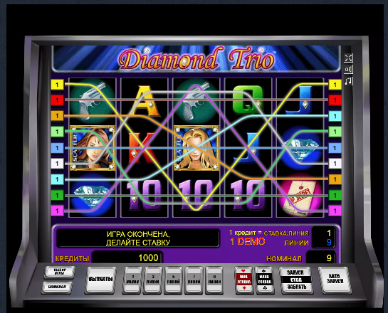 Diamond Trio Алмазное Трио от Novomatic — игровой.