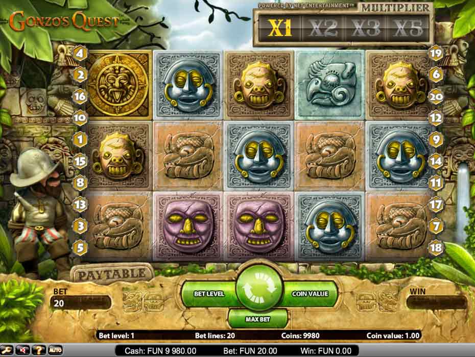 Онлайн игровой автомат Gonzo's Quest Квест Гонзо на деньги.